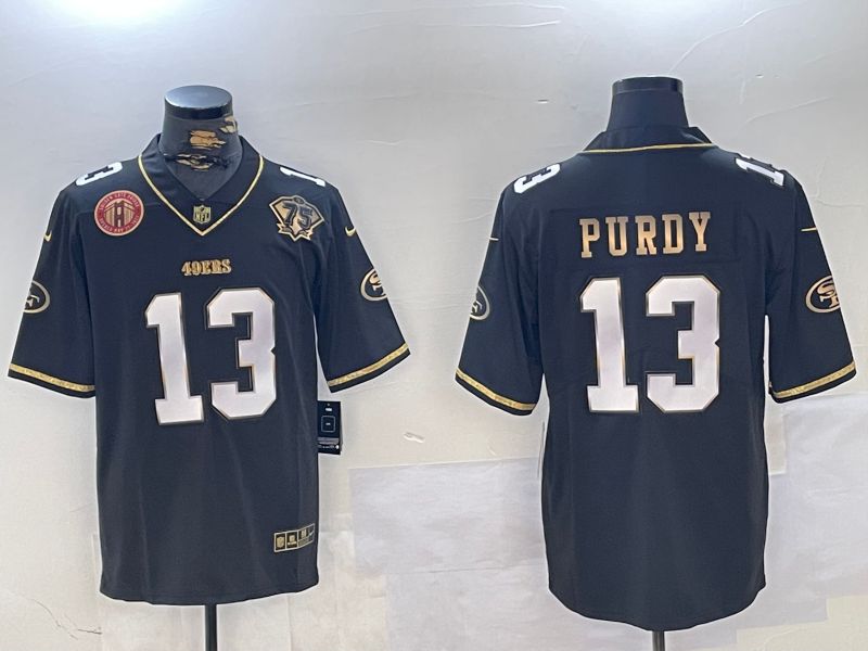 Men San Francisco 49ers #13 Purdy Black Gold 2024 Nike Vapor Limited NFL Jersey style 5